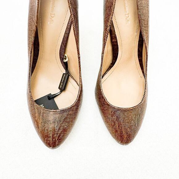 Massimo Dutti Womens Brown Animal Print Leather Court Heel US5 UK35 NWT - Picture 4 of 5